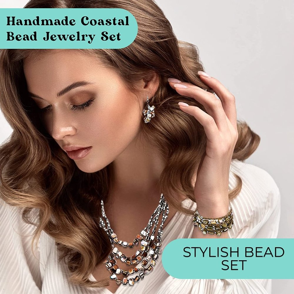New Handmade Chunky Beaded Jewelry for Women Seed Bead Necklace Bracelet Earring - Picture 6 of 9